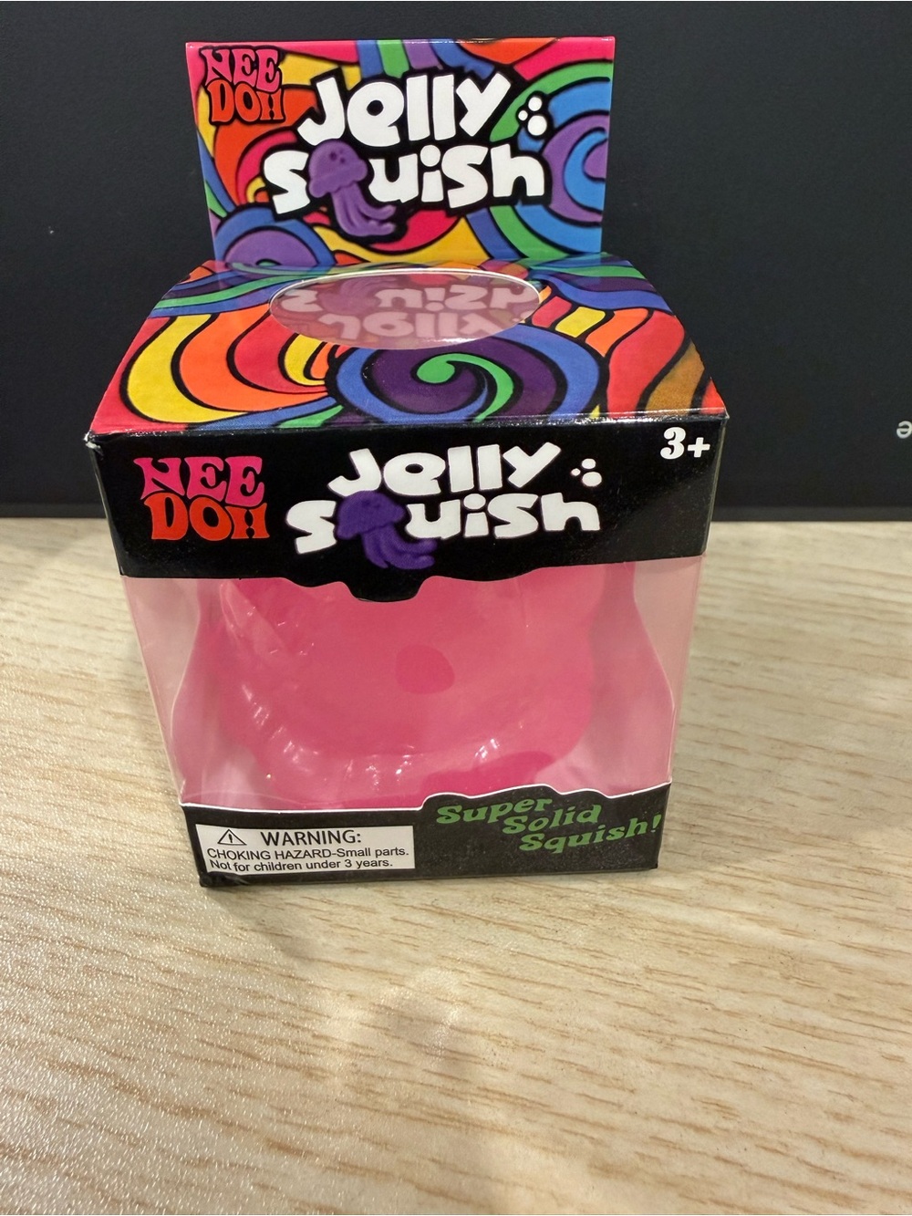 NeeDoh Jelly Squish Pink Super Solid Squish
